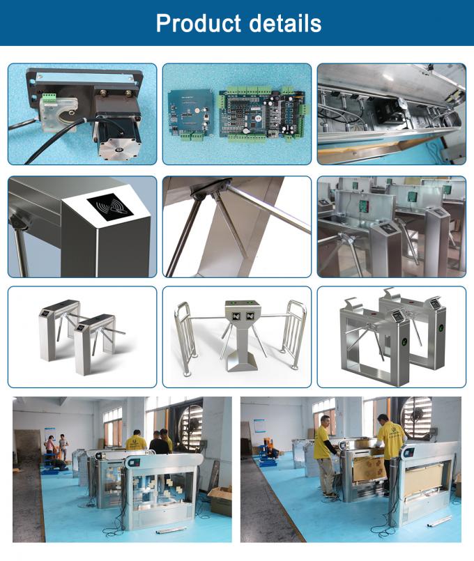 Metrotoreingangs-Drehkreuztor des vertikalen Edelstahls mit drei Rollen UNIQSCAN Innenim freien